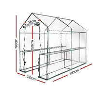Green Fingers Greenhouse 1.2x1.9x1.9M Walk in Green House Tunnel Clear Garden Shed 4 Shelves Home & Garden Kings Warehouse 
