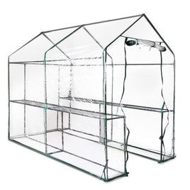 Green Fingers Greenhouse 1.2x1.9x1.9M Walk in Green House Tunnel Clear Garden Shed 4 Shelves Home & Garden Kings Warehouse 