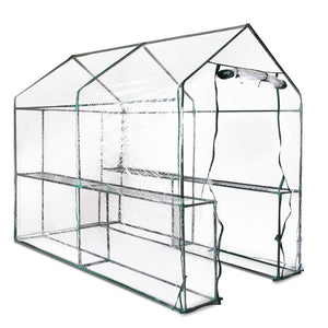 Green Fingers Greenhouse 1.2x1.9x1.9M Walk in Green House Tunnel Clear Garden Shed 4 Shelves Home & Garden Kings Warehouse 
