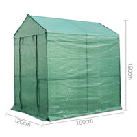 Green Fingers Greenhouse 1.2x1.9x1.9M Walk in Green House Tunnel Plant Garden Shed 4 Shelves Home & Garden Kings Warehouse 
