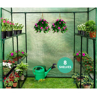 Green Fingers Greenhouse 1.4x1.55x2M Walk in Green House Tunnel Plant Garden Shed 8 Shelves Home & Garden Kings Warehouse 