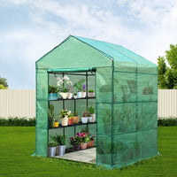 Green Fingers Greenhouse 1.4x1.55x2M Walk in Green House Tunnel Plant Garden Shed 8 Shelves Home & Garden Kings Warehouse 