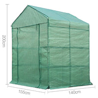 Green Fingers Greenhouse 1.4x1.55x2M Walk in Green House Tunnel Plant Garden Shed 8 Shelves Home & Garden Kings Warehouse 