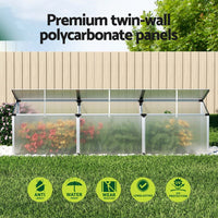 Green Fingers Greenhouse 180x50x50CM Cold Frame Plant Grow Aluminium Polycarbonate Green House Home & Garden Kings Warehouse 