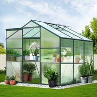 Green Fingers Greenhouse 1.9x1.9x1.83M Aluminium Polycarbonate Green House Garden Shed Home & Garden Kings Warehouse 