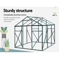 Green Fingers Greenhouse 1.9x1.9x1.83M Aluminium Polycarbonate Green House Garden Shed Home & Garden Kings Warehouse 