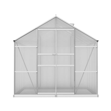 Green Fingers Greenhouse 2.42x2.5x2.26M Aluminium Double Doors Green House Garden Shed Home & Garden Kings Warehouse 