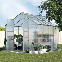 Green Fingers Greenhouse 2.42x2.5x2.26M Aluminium Double Doors Green House Garden Shed Home & Garden Kings Warehouse 