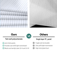 Green Fingers Greenhouse 2.48x1.89x2M Aluminium Polycarbonate Green House Garden Shed Home & Garden Kings Warehouse 