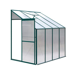 Green Fingers Greenhouse 2.52x1.27x2.13M Lean-to Aluminium Polycarbonate Green House Garden Shed Home & Garden Kings Warehouse