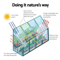Green Fingers Greenhouse 2.52x1.27x2.13M Lean-to Aluminium Polycarbonate Green House Garden Shed Home & Garden Kings Warehouse 