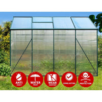 Green Fingers Greenhouse 2.52x1.9x1.83M Aluminium Polycarbonate Green House Garden Shed Home & Garden Kings Warehouse 