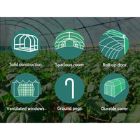 Green Fingers Greenhouse 3.5x2x2M Walk in Green House Tunnel Plant Garden Shed Home & Garden Kings Warehouse 