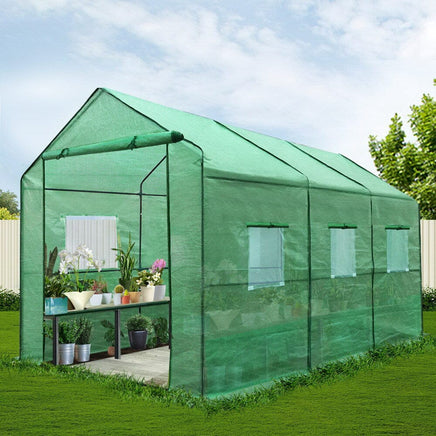 Green Fingers Greenhouse 3.5x2x2M Walk in Green House Tunnel Plant Garden Shed Home & Garden Kings Warehouse 