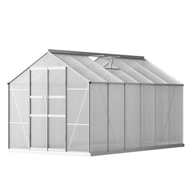 Green Fingers Greenhouse 3x2.5x2.26M Double Doors Aluminium Green House Garden Shed Home & Garden Kings Warehouse