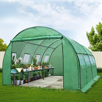 Green Fingers Greenhouse 4x3x2M Walk in Green House Tunnel Plant Garden Shed Dome