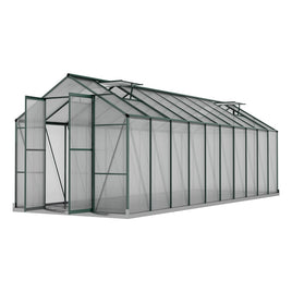 Green Fingers Greenhouse 6.3x2.44x2.1M Aluminium Polycarbonate Green House Garden Shed Home & Garden Kings Warehouse 