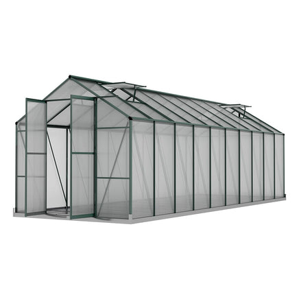 Green Fingers Greenhouse 6.3x2.44x2.1M Aluminium Polycarbonate Green House Garden Shed Home & Garden Kings Warehouse 
