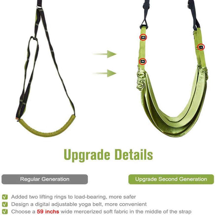 Green Fitness Yoga Strap Band Waist Trainer Leg Door Swing Adjustable Ballet Dancer Kings Warehouse 