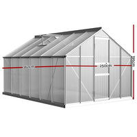 Greenfingers Greenhouse Aluminium Green House Garden Shed Polycarbonate 3.6x2.5M Green Houses Kings Warehouse 