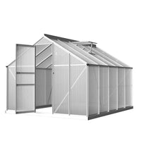Greenfingers Greenhouse Aluminium Polycarbonate Green House Garden Shed 3x2.5M Green Houses Kings Warehouse 
