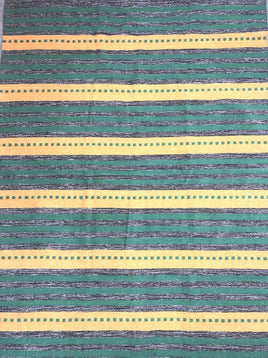 Green/yellow cotton kilim rug 90x150 cm Kings Warehouse 