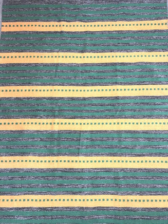 Green/yellow cotton kilim rug 90x150 cm Kings Warehouse 