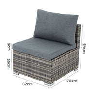 Grey Armless Outdoor Sofa Set Furniture Kings Warehouse 