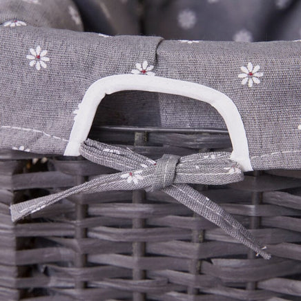 Grey Bedside Table with Wicker Basket Afterpay Day Kings Warehouse 