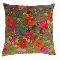 Grey floral velvet cushion cover 45x45cm Kings Warehouse 