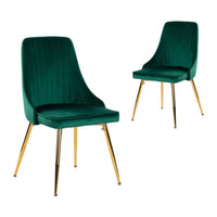 Grey Rectangular Dining Table with 4x Green Velvet Chairs Kings Warehouse 