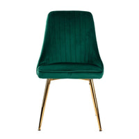 Grey Rectangular Dining Table with 4x Green Velvet Chairs Kings Warehouse 