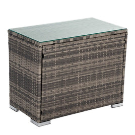 Grey Wicker End Table Furniture Kings Warehouse 