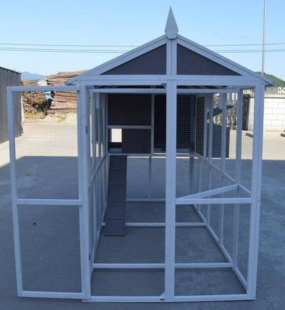 Grey XXL Chicken Coop Rabbit Guinea Pig Hutch Ferret Hen Cat Bird House Pet Care Kings Warehouse 