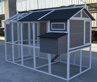 Grey XXL Chicken Coop Rabbit Guinea Pig Hutch Ferret Hen Cat Bird House Pet Care Kings Warehouse 