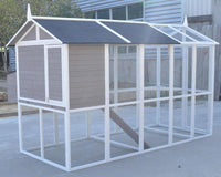 Grey XXL Chicken Coop Rabbit Guinea Pig Hutch Ferret Hen Cat Bird House Pet Care Kings Warehouse 