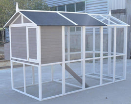 Grey XXL Chicken Coop Rabbit Guinea Pig Hutch Ferret Hen Cat Bird House Pet Care Kings Warehouse 