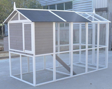 Grey XXL Chicken Coop Rabbit Guinea Pig Hutch Ferret Hen Cat Bird House Pet Care Kings Warehouse 