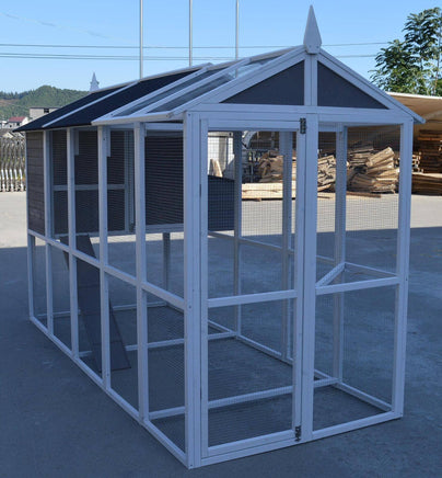 Grey XXL Chicken Coop Rabbit Guinea Pig Hutch Ferret Hen Cat Bird House Pet Care Kings Warehouse 
