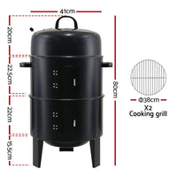 Grillz BBQ Grill 3-In-1 Charcoal Smoker Home & Garden Kings Warehouse 