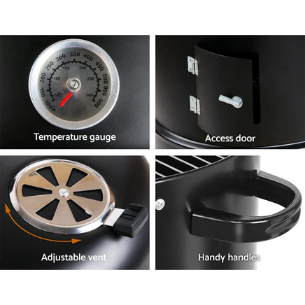 Grillz BBQ Grill 3-In-1 Charcoal Smoker Home & Garden Kings Warehouse 