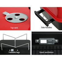 Grillz Charcoal BBQ Portable Grill Camping Barbecue Outdoor Cooking Smoker Kings Warehouse 