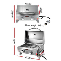 Grillz Portable 2 Burner Gas BBQ Sausage Sizzle Savings Kings Warehouse 