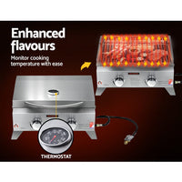 Grillz Portable Gas BBQ Grill 2 Burners with 2 Plates Home & Garden Kings Warehouse 