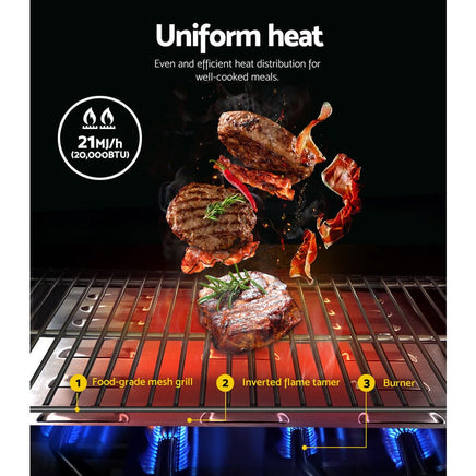 Grillz Portable Gas BBQ Grill 2 Burners with 2 Plates Home & Garden Kings Warehouse 