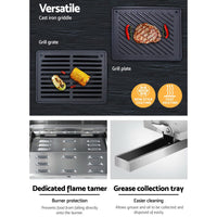 Grillz Portable Gas BBQ Grill 2 Burners with 2 Plates Home & Garden Kings Warehouse 