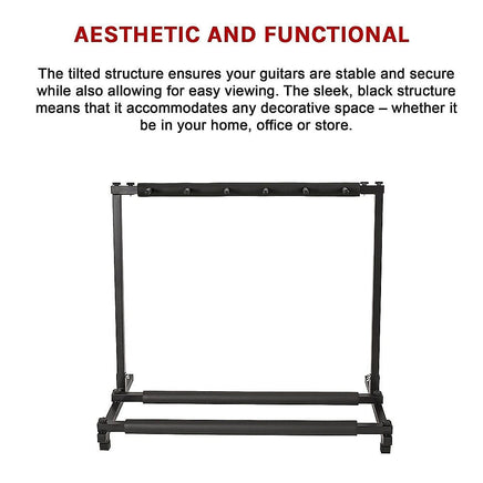 Guitar Stand 5 Holder Guitar Folding Stand Rack Band Stage Bass Acoustic Guitar Audio & Video Kings Warehouse 