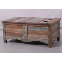 Gulmohar Coffee Table Antique Handcrafted Mango Wood Storage Trunk Chest Box living room Kings Warehouse 