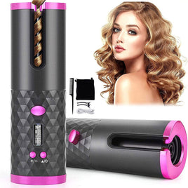 Hair Curler LCD Ceramic Cordless Auto Rotating Wireless Waver Curling Iron Salon Home & Garden Kings Warehouse 