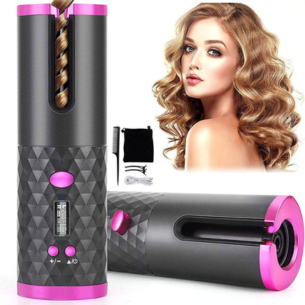 Hair Curler LCD Ceramic Cordless Auto Rotating Wireless Waver Curling Iron Salon Home & Garden Kings Warehouse 